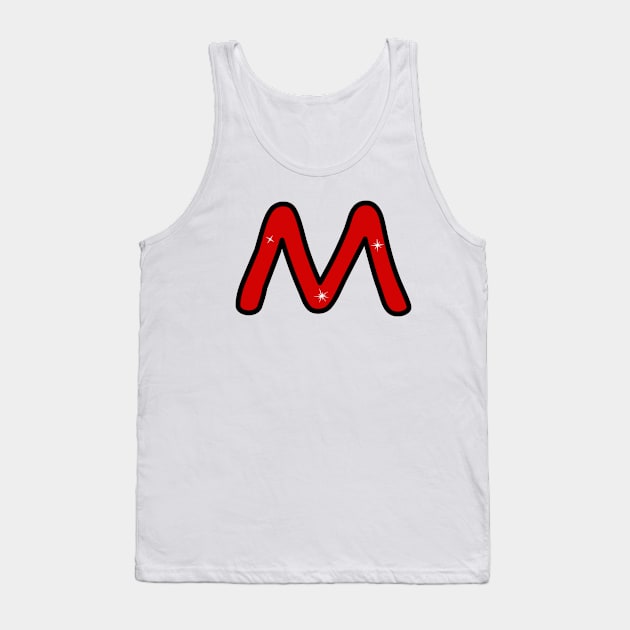 Letter M. Name with letter M. Personalized gift. Abbreviation. Abbreviation. Lettering Tank Top by grafinya